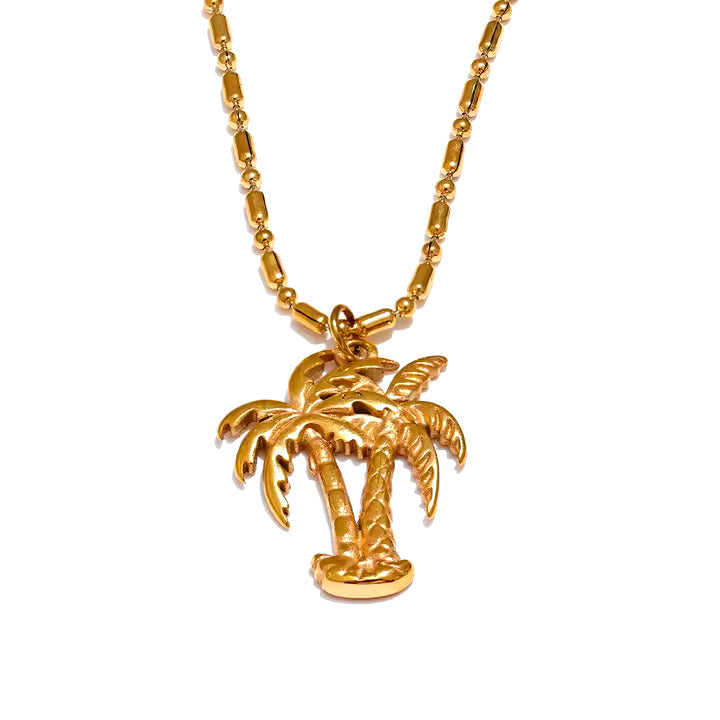 Summer Coconut Tree Pendant Necklace