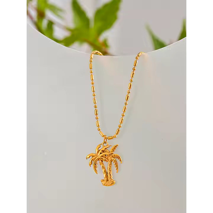 Summer Coconut Tree Pendant Necklace