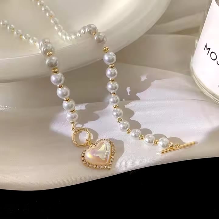 Choker Light Luxury Pearl Love Necklace