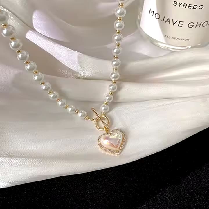 Choker Light Luxury Pearl Love Necklace