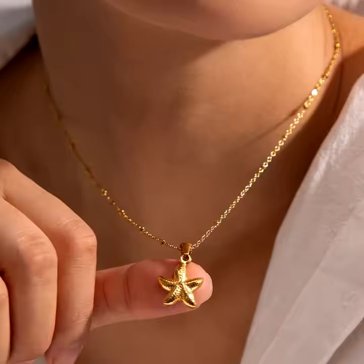 Starfish Chunky Pendant Necklace